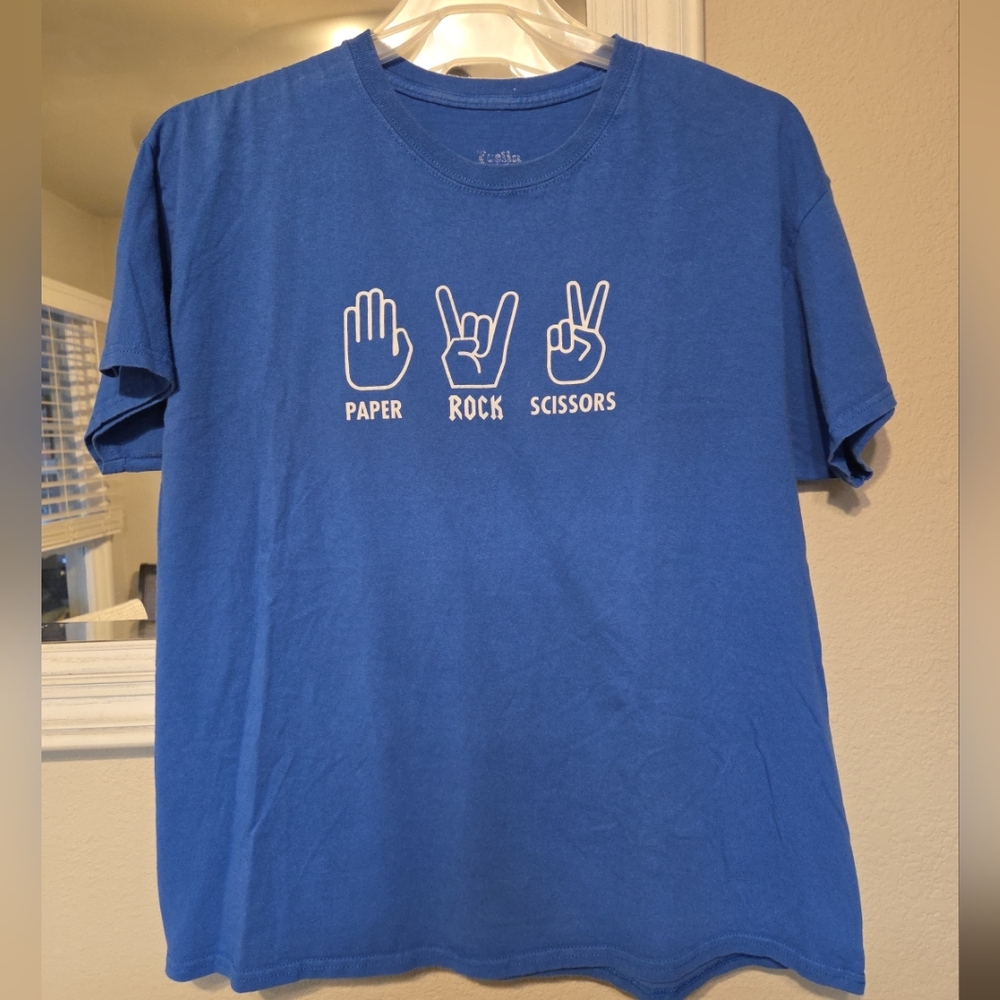 Rock Paper Scissors Hand Game Rochambeau Novelty Short-Sleeve Unisex XL T-Shirt